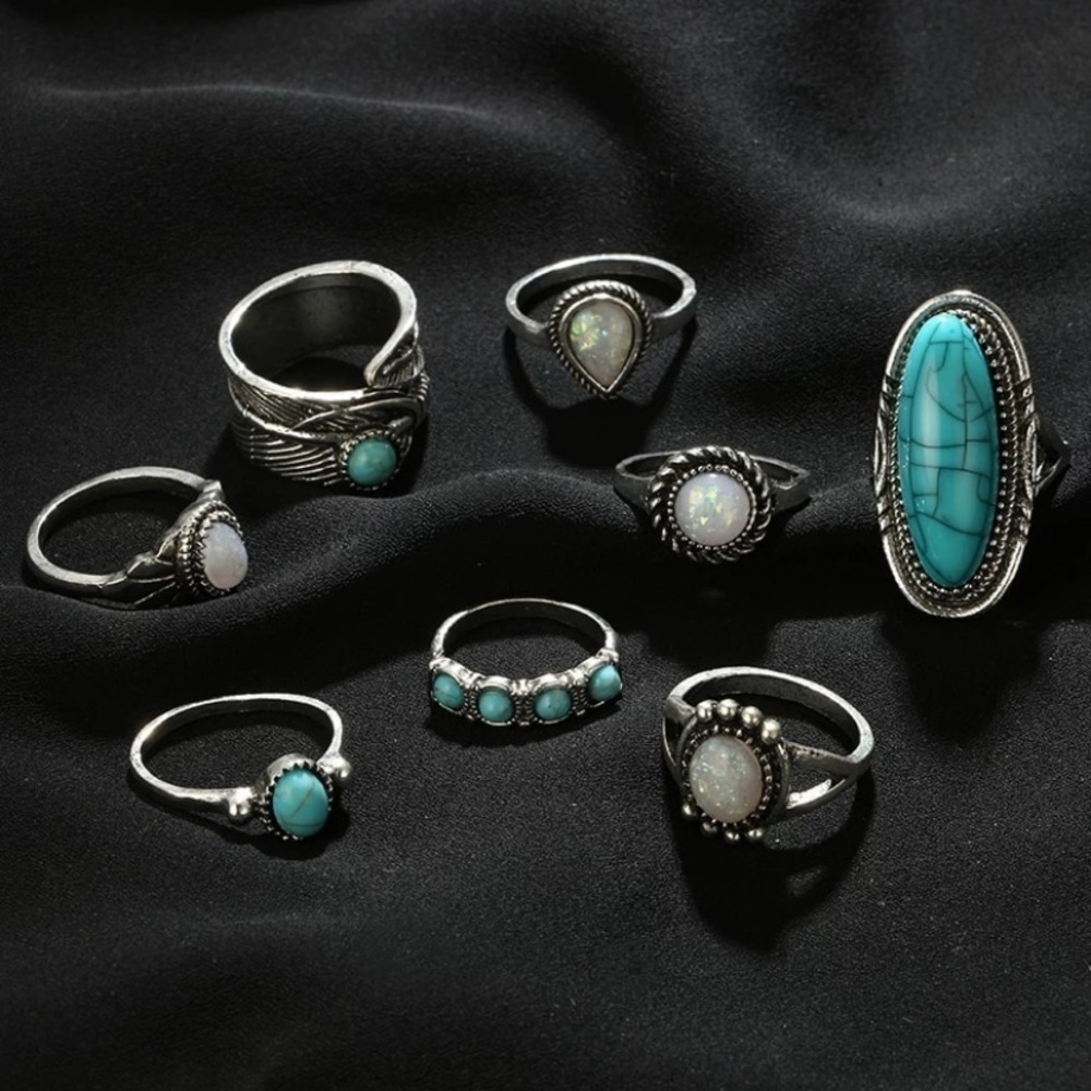 🌙Enchanting Sweet Boho ring set w Gypsy/prairie/country Vibe - Picture 6 of 8